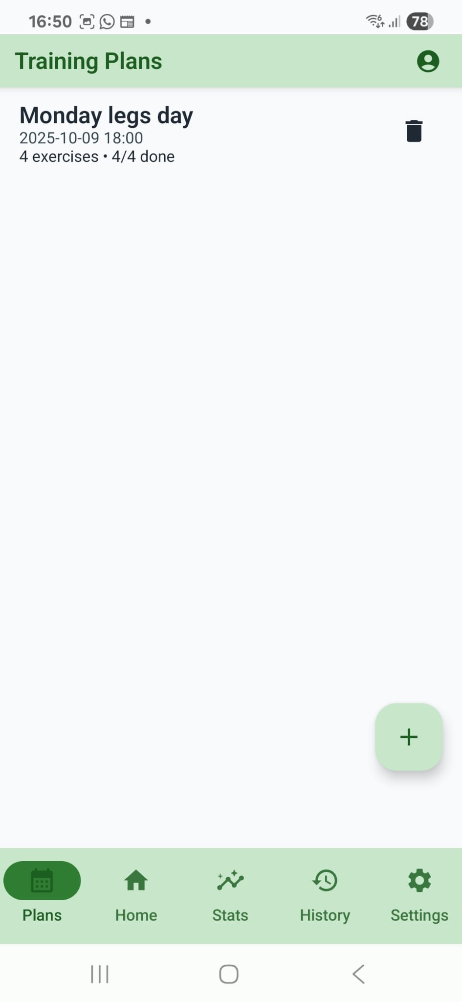 Training plan detail