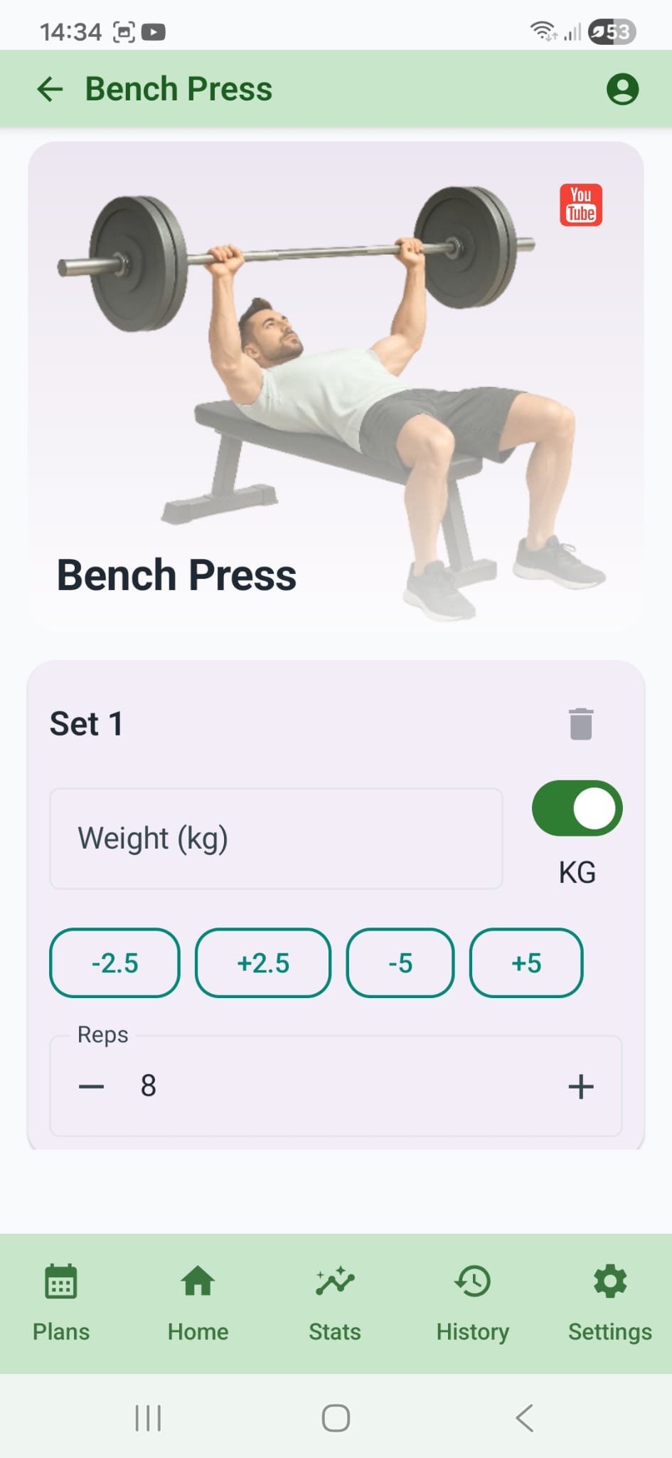 Exercise details and logging controls